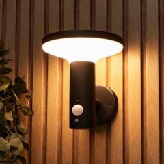 Forum Lighting Claire Solar LED Wall Light with PIR Sensor - Black - ZN-42049