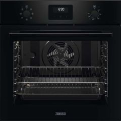 Zanussi ZOHNX3K1 B/I Single Electric Oven - Black - Front Oven Face Display View