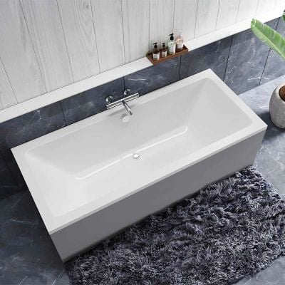 Roca The Gap 1700mm x 700mm Double Ended Acrylic Bath No Tap Holes - White - 024722000