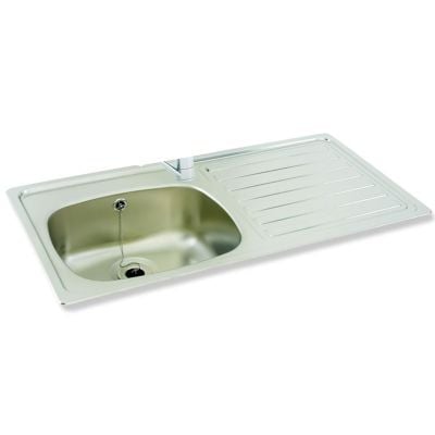 Carron Phoenix Unisink 1SD 1 Bowl Stainless Steel Kitchen Sink - Right Hand Drainer - 101.0065.950