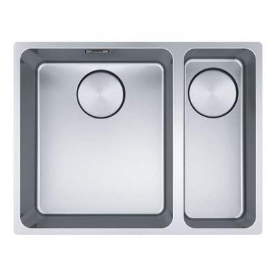 Franke Mythos 1.5 Bowl Undermount Kitchen Sink with RH Small Bowl MYX 160-34-16 - Stainless Steel - 122.0607.063