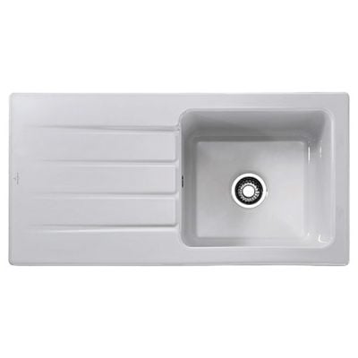 Franke Arcana 1 Bowl Inset Ceramic Kitchen Sink Reversible AHK 611-100 - White - 124.0532.228