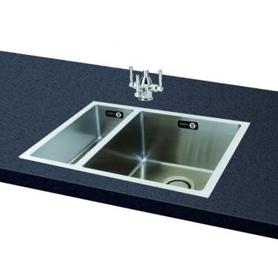 Carron Phoenix Deca 150 1.5 Bowl Stainless Steel Kitchen Sink - Left Hand Small Bowl - 127.0442.746