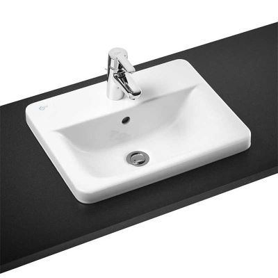 Ideal Standard Concept Cube 580mm Countertop Basin 1 Tap Hole & Overflow - White - E501501