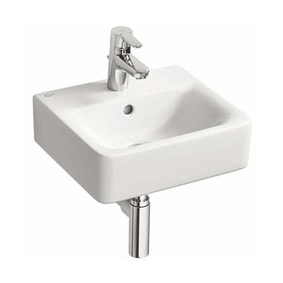 Ideal Standard Concept Cube 400mm Cloakroom Basin 1 Tap Hole with Overflow - White - E803101