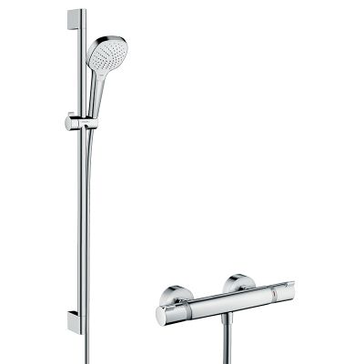 hansgrohe Croma Select E Shower System 110 Vario With Ecostat Comfort Thermostatic Mixer and Shower Rail 90cm - White/Chrome - 27082400