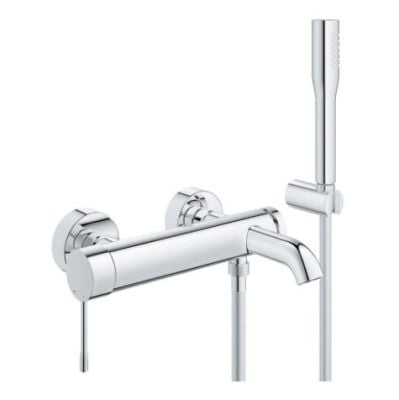 Grohe Essence New Single Lever Bath Shower Mixer Tap, 1/2 Inch, Wall Mounted, Chrome - 33628001
