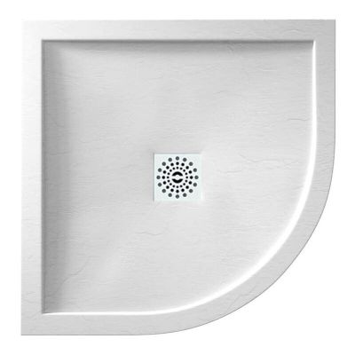 April Waifer Quadrant Slate Effect Shower Tray 800mm - White - 585/000