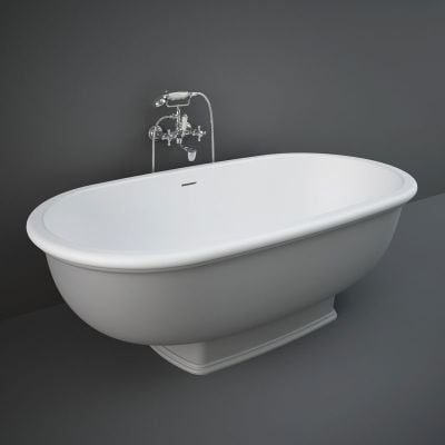 RAK Ceramics Washington Freestanding Bath 1560 x 810mm - Matt Grey - WTBT15681503