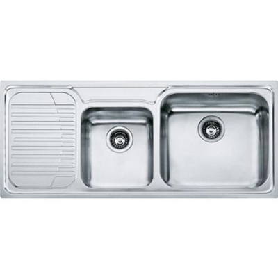 Franke Galassia 2 Bowl Inset Kitchen Sink with Left Hand Drainer GAX 621-116 - Stainless Steel - 101.0381.849