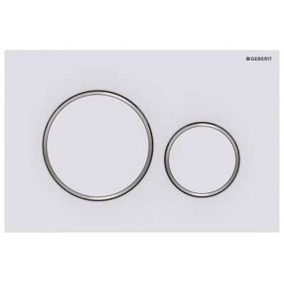 Geberit Sigma20 Round WC Dual Flush Plate - White / Matt White - 115.882.11.1