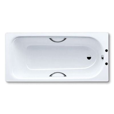 Eurowa Eco 1700 x 700mm Bath Two Tap Holes with Anti-Slip & Grip Holes - White - 115327000001