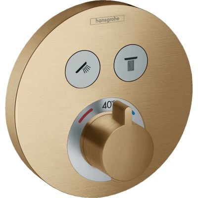 hansgrohe Showerselect S Thermostat for Concealed Installation for 2 Functions Brushed Bronze - 15743140
