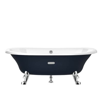 Roca Eliptico 1700mm Oval Cast Iron Bath with Anti-Slip Base - Blue Marine - 233650004