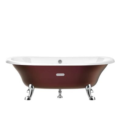 Roca Eliptico Oval Cast Iron Bath with Anti-Slip Base - Copper