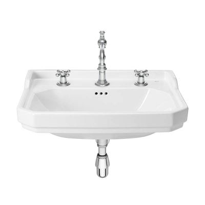 Roca Carmen 650mm Wall-Hung Basin With 3 Tapholes - White - 3270A1003
