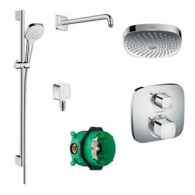 hansgrohe Soft Cube Valve With Croma Select (180) Overhead And Rail Kit - 88101000