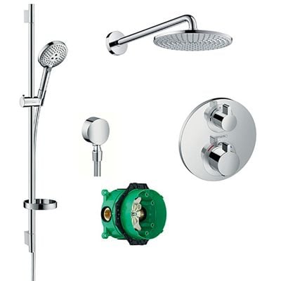 hansgrohe Round Valve With Raindance Select Rail Kit And Air (240) Overhead - 88101003