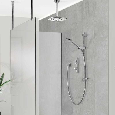 Aqualisa iSystem Smart Shower Concealed with Adjustable and Ceiling Fixed Head - Gravity Pumped - ISD.A2.BV.DVFC.23