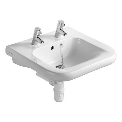 Armitage Shanks Contour 21 55cm Wheelchair Basin with 2 Tap Holes - S216601 - DISCONTINUED