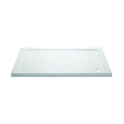 April Products Rectangular Stone Shower Tray with Anti Slip - 1400 x 800mm - White - ASP-1480