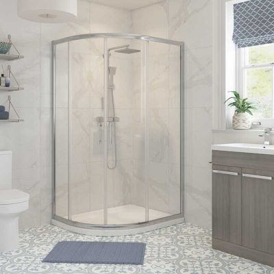 Bathrooms by Trading Depot Hudson 1000x800mm 2 Door Offset Quadrant Shower Enclosure - TDBT101434