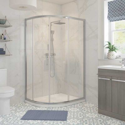 Bathrooms by Trading Depot Hudson 1200x900mm 2 Door Offset Quadrant Shower Enclosure - TDBT101436
