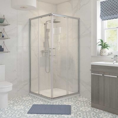Bathrooms by Trading Depot Hudson 760mm Corner Entry Shower Enclosure - TDBT101438