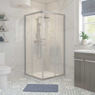 Bathrooms by Trading Depot Hudson 800mm Corner Entry Shower Enclosure - TDBT101439