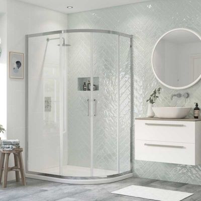 Bathrooms by Trading Depot Eaton 900x760mm 2 Door Offset Quadrant Shower Enclosure - TDBT101464