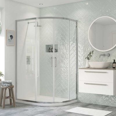 Bathrooms by Trading Depot Eaton 1200x800mm 2 Door Offset Quadrant Shower Enclosure - TDBT101466