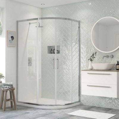 Bathrooms by Trading Depot Eaton 1200x900mm 2 Door Offset Quadrant Shower Enclosure - TDBT101467