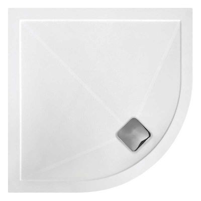 Bathrooms by Trading Depot Ultra-Slim 1200x800mm Left Hand Offset Quadrant Shower Tray With Anti-Slip & Waste - TDBT96146