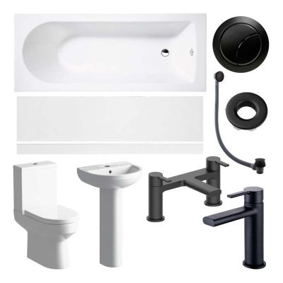 Bathrooms by Trading Depot Marina Bathroom Suite With Black Finishes - TDBT108110