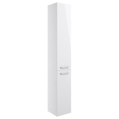 Bathrooms by Trading Depot Bay 350mm Floor Standing 2 Door Tall Bathroom Cabinet - White Gloss - TDBT103311