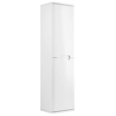 Bathrooms by Trading Depot Cascade 350mm 2 Door Wall Hung Tall Bathroom Cabinet - White Gloss - TDBT96057