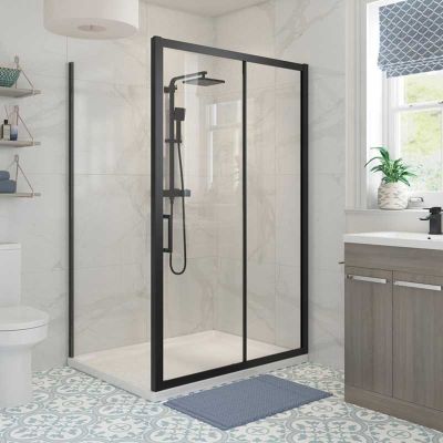 Bathrooms by Trading Depot Hudson 800mm Side Panel - Black - TDBT104942
