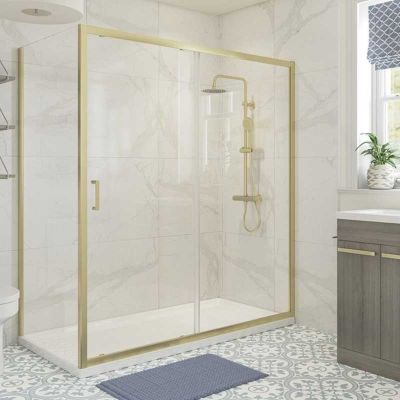Bathrooms by Trading Depot Hudson 800mm Side Panel - Brushed Brass - TDBT107510