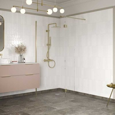 Bathrooms by Trading Depot Calder 300mm Wetroom Splash Panel - Brushed Brass - TDBT107575