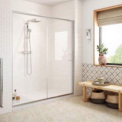 Bathrooms by Trading Depot Hudson 1200mm Easy-Fit Sliding Shower Door - TDBT108075