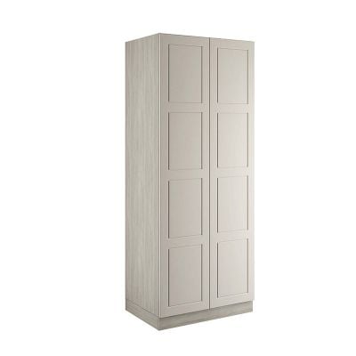 Bedroom Kit Shaker Double Wardrobe with Single Rail & 6 Shelves - Flat Packed - Taupe Grey - BEDUP2111D