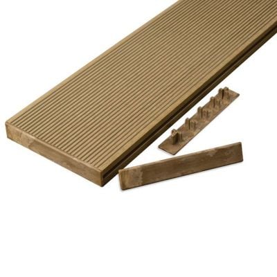 Cladco WPC End Cap Covers For Hollow Board - Teak/Original Wood - WPCET
