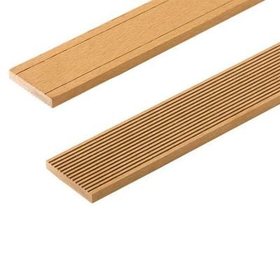 Cladco WPC Trim Skirting Trim 2.2 Metre x 55 x 10mm - Teak/Original Wood - WPCTT22