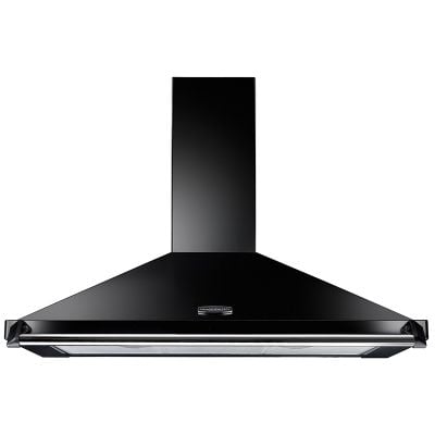 Rangemaster Classic 100cm Chimney Cooker Hood Black Chrome Rail - CLAHDC100BC/
