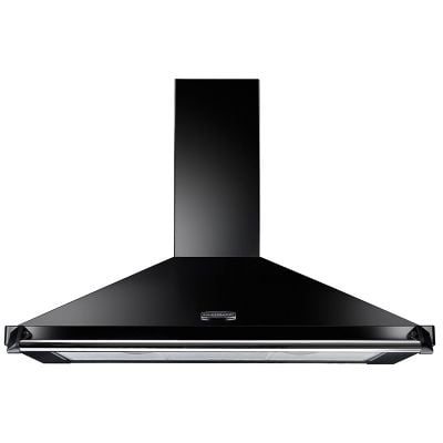 Rangemaster Classic 110cm Chimney Cooker Hood Black Chrome Rail - CLAHDC110BC/