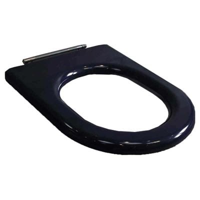 RAK Ceramics Compact Toilet Seat without Lid for Rimless Toilet Pans - Gloss Blue - COMSEATSNBLUE
