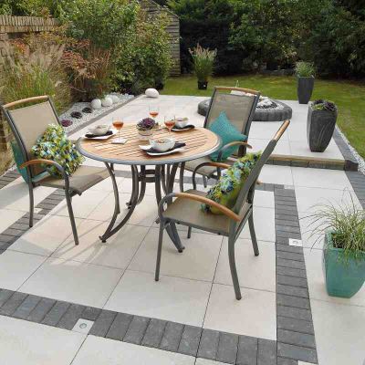Brett Chaucer Garden Paving Square 35mm Pack of 30 - Natural - CUBL35GY