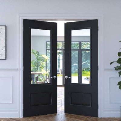 Deanta Sandringham Prefinished Black Glazed Internal Door - 1981x838x35mm - 35SANCGBL838