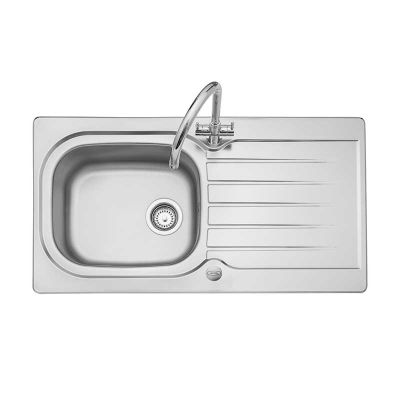 Leisure Eaton 1 Bowl 950x508mm Inset Kitchen Sink with Reversible Drainer - EA9501/