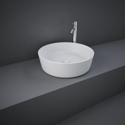 RAK Ceramics Feeling 42cm Round Countertop Basin - No Tap Hole - Matt White - FEECT4200500A